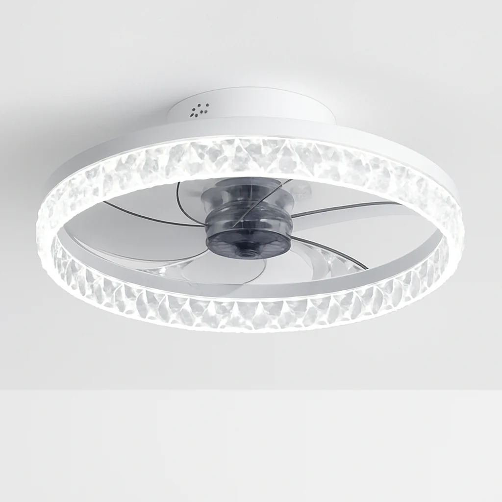 plafonnier led cristal ventilateur plafond télécommande 6 vitesses nordique - Image 9