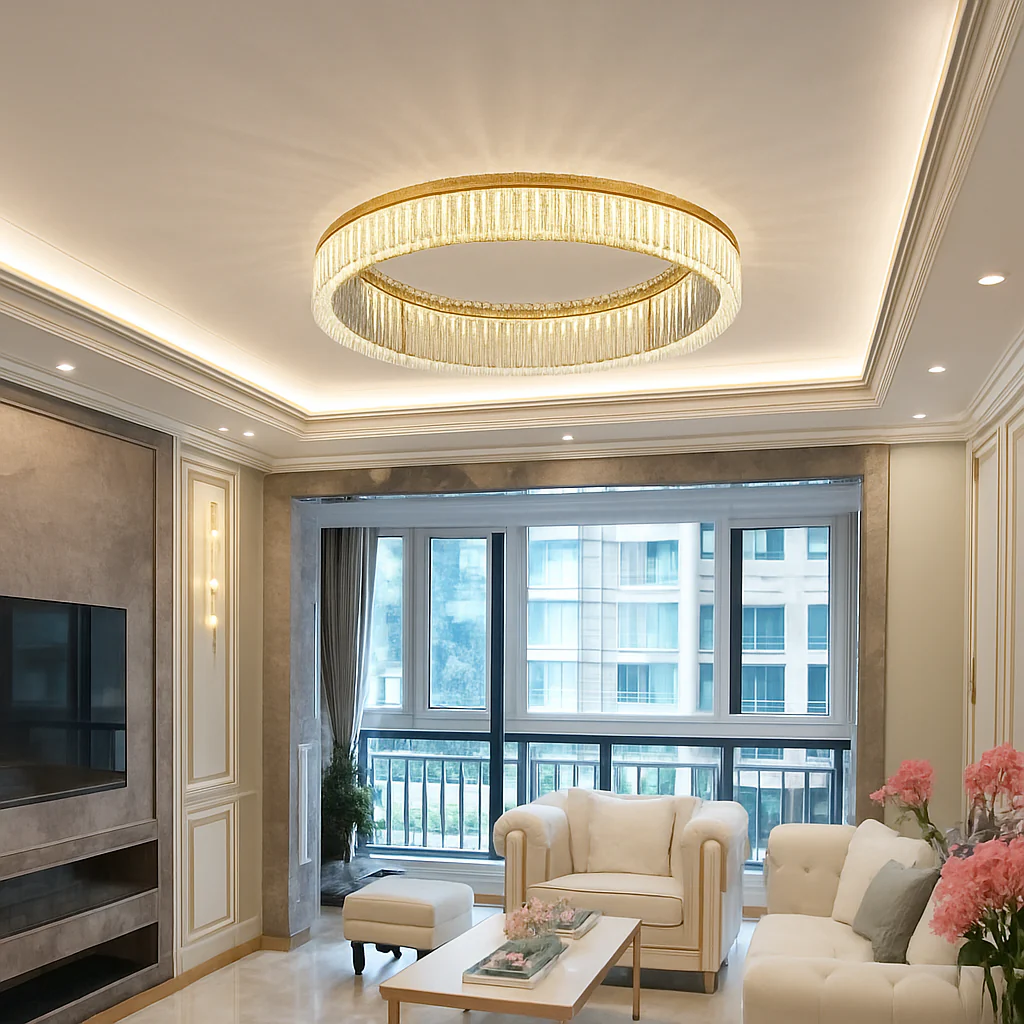 plafonnier led en cristal italien design haut de gamme pour décoration intérieure - Image 4