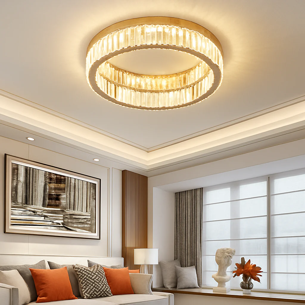 plafonnier led en cristal italien design haut de gamme pour décoration intérieure - Image 5