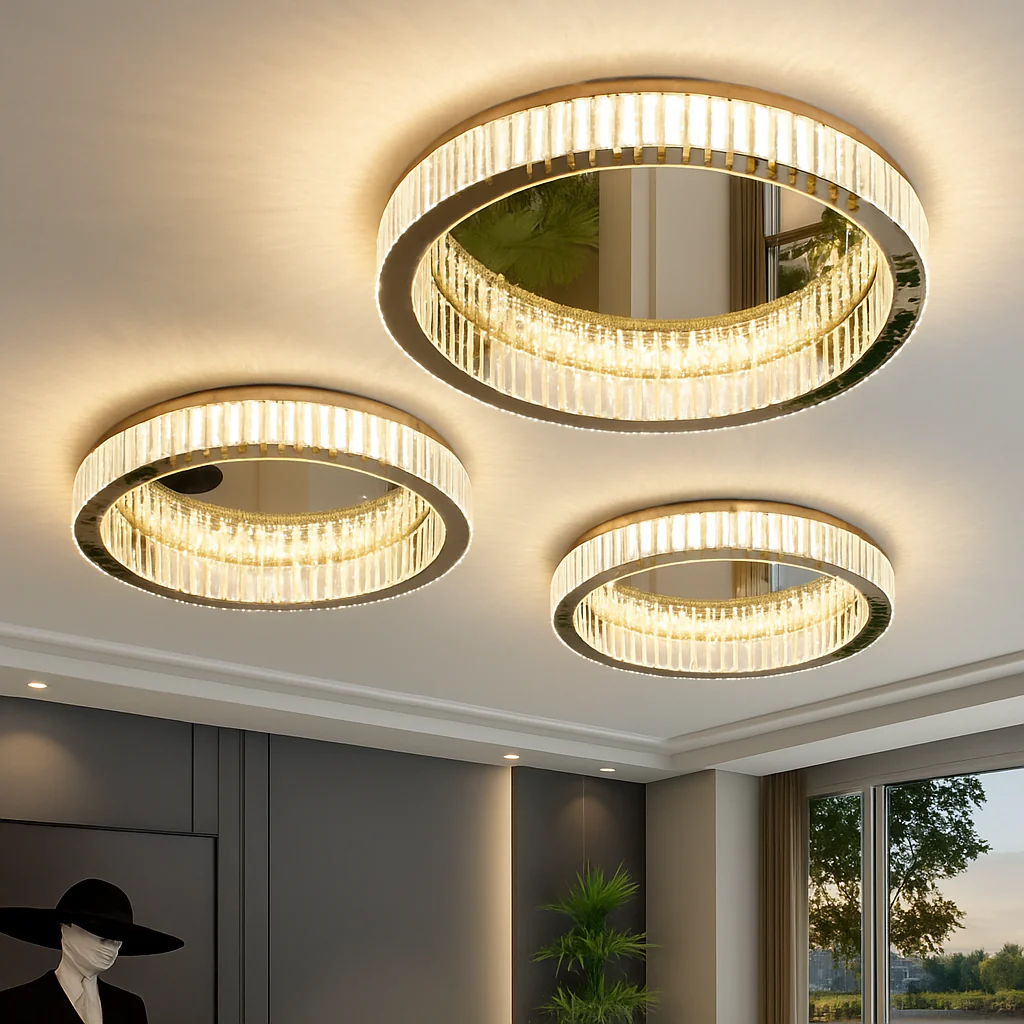 plafonnier led en cristal italien design haut de gamme pour décoration intérieure - Image 7