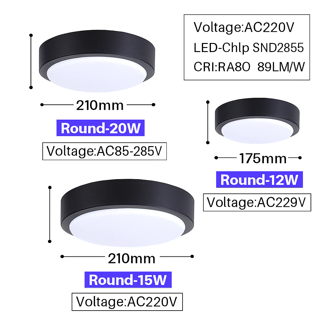 plafonnier led extérieur étanche pour jardin et porche - Image 4