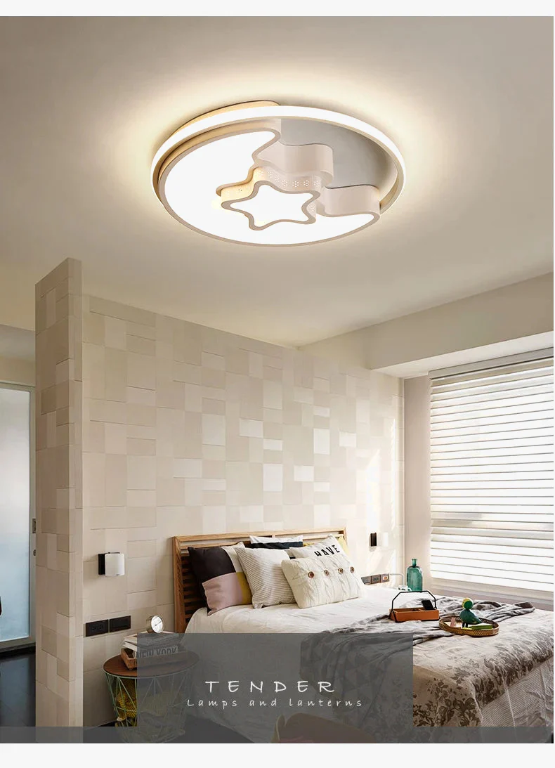 plafonnier led lune dessin animé pour enfants moderne - Image 5
