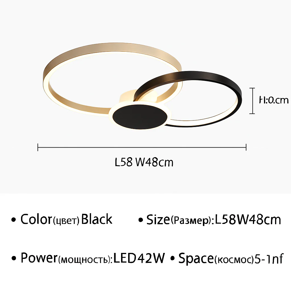 plafonnier led moderne à intensité variable avec télécommande - Image 10