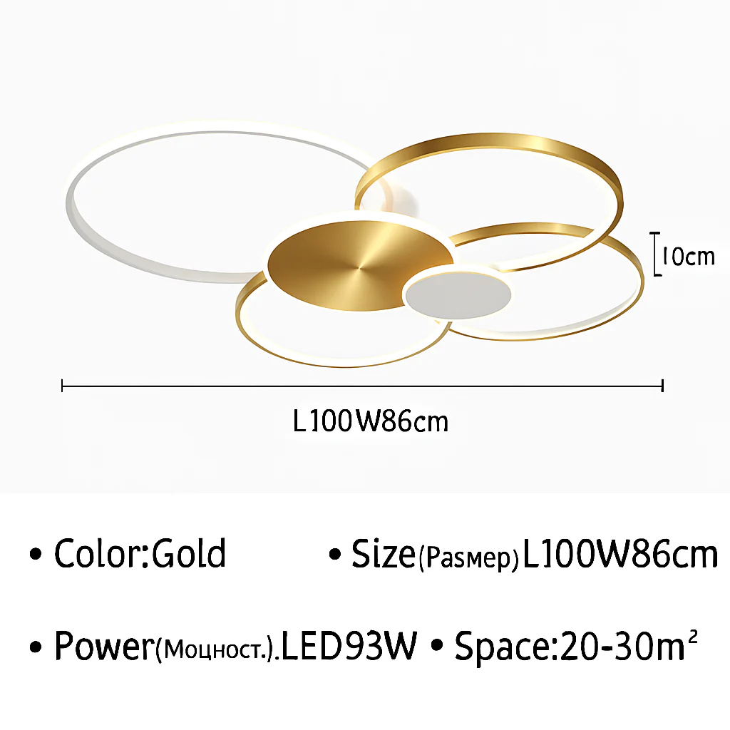 plafonnier led moderne à intensité variable avec télécommande - Image 11