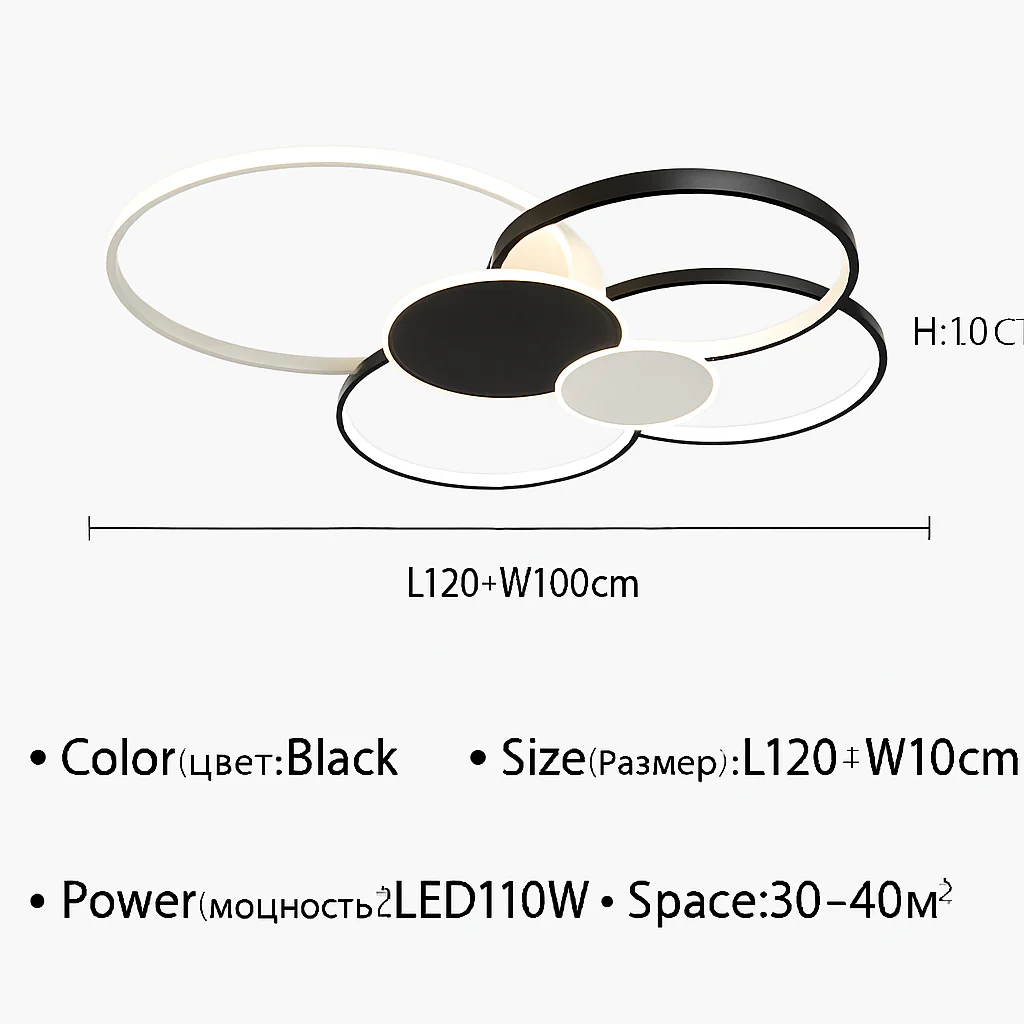 plafonnier led moderne à intensité variable avec télécommande - Image 12
