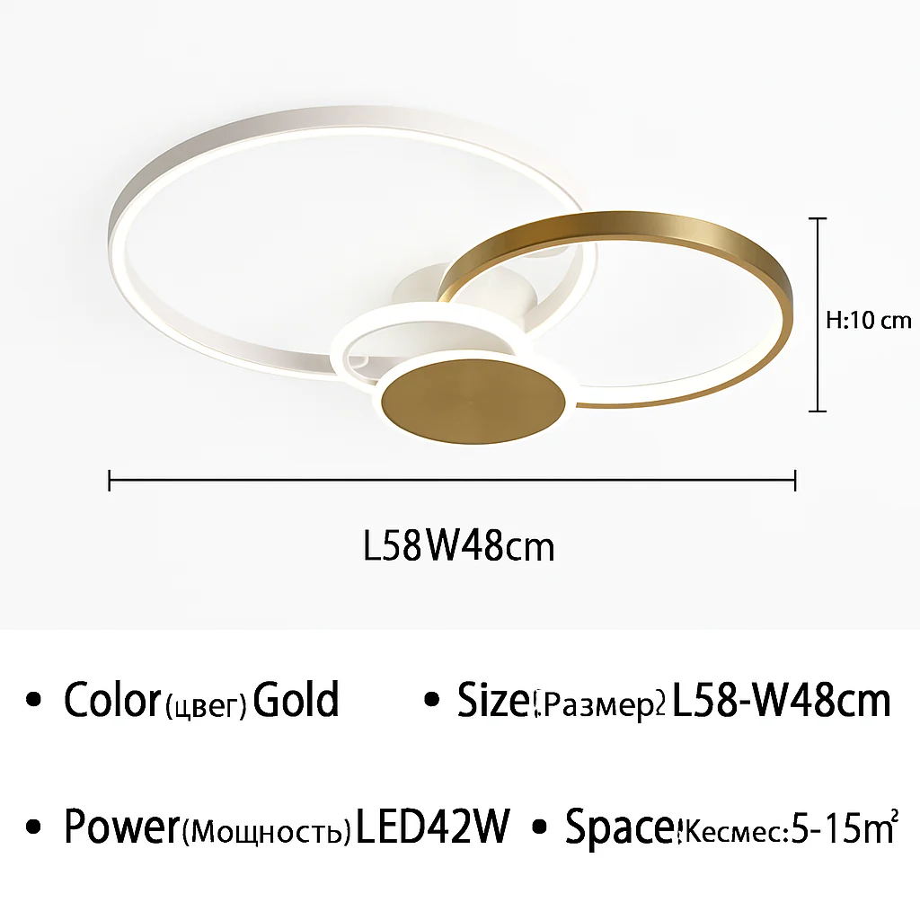 plafonnier led moderne à intensité variable avec télécommande - Image 13