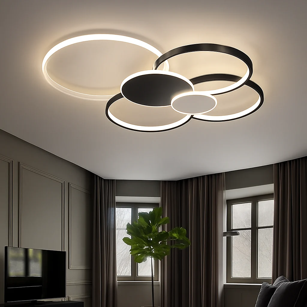 plafonnier led moderne à intensité variable avec télécommande - Image 4