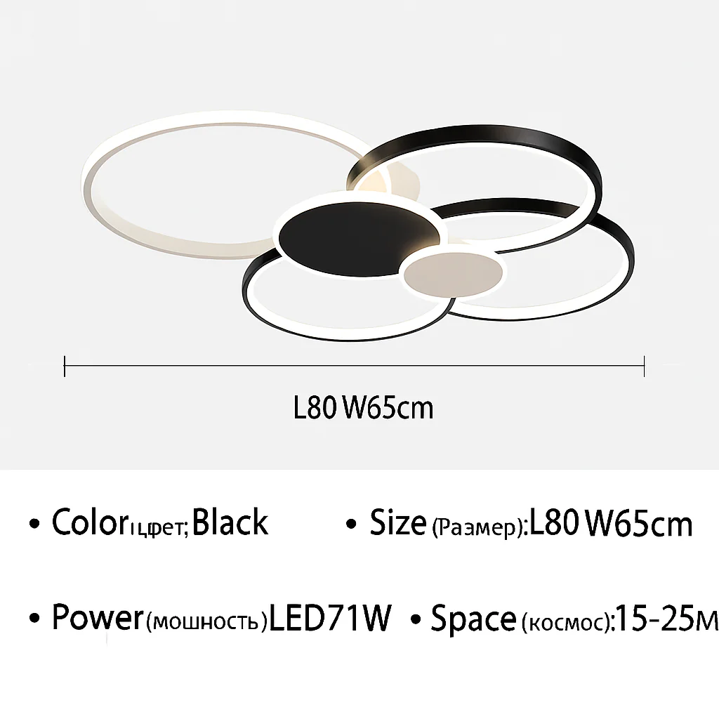 plafonnier led moderne à intensité variable avec télécommande - Image 7