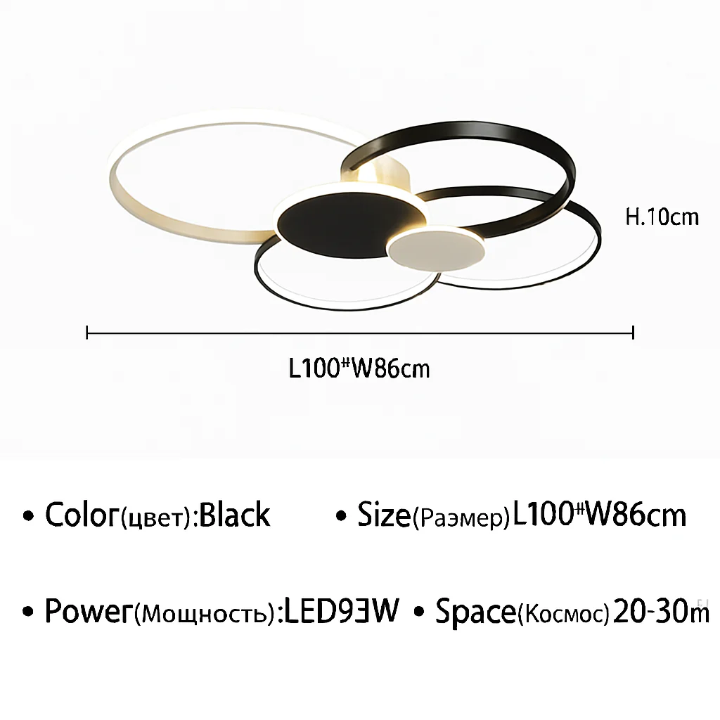 plafonnier led moderne à intensité variable avec télécommande - Image 8