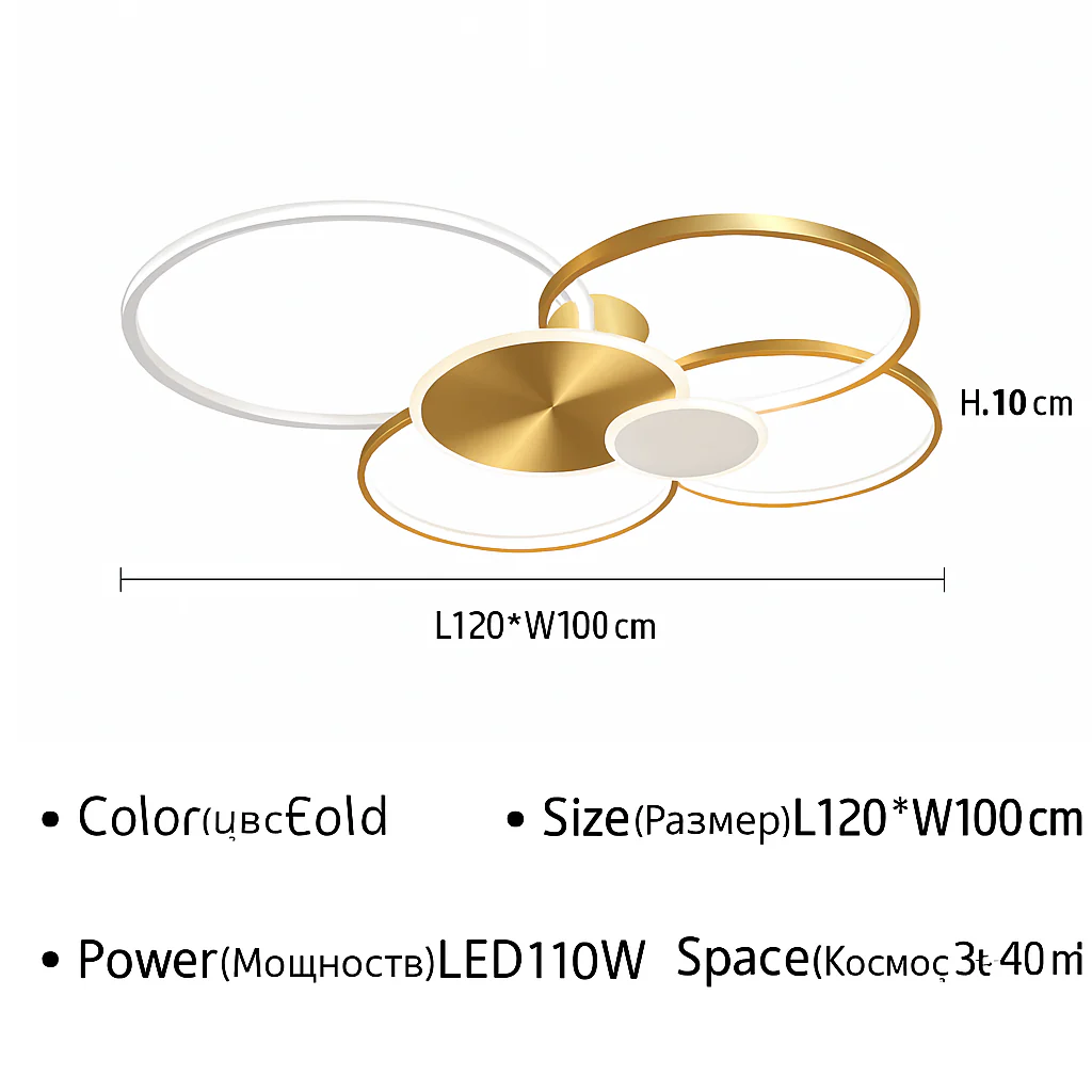 plafonnier led moderne à intensité variable avec télécommande - Image 9