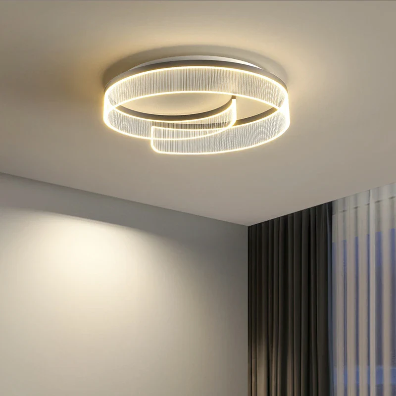 plafonnier led moderne abat-jour rond en acrylique transparent décoratif - Image 4