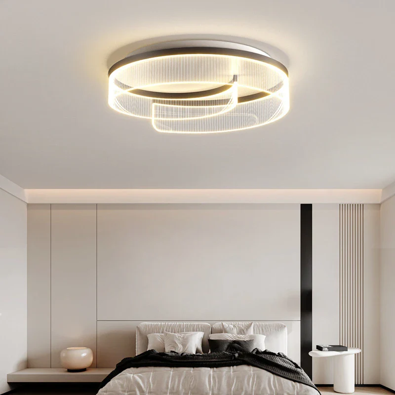 plafonnier led moderne abat-jour rond en acrylique transparent décoratif - Image 6