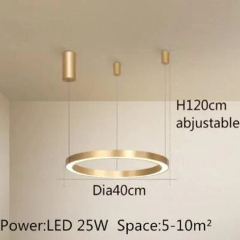 plafonnier led moderne avec anneau doré brossé - Image 10