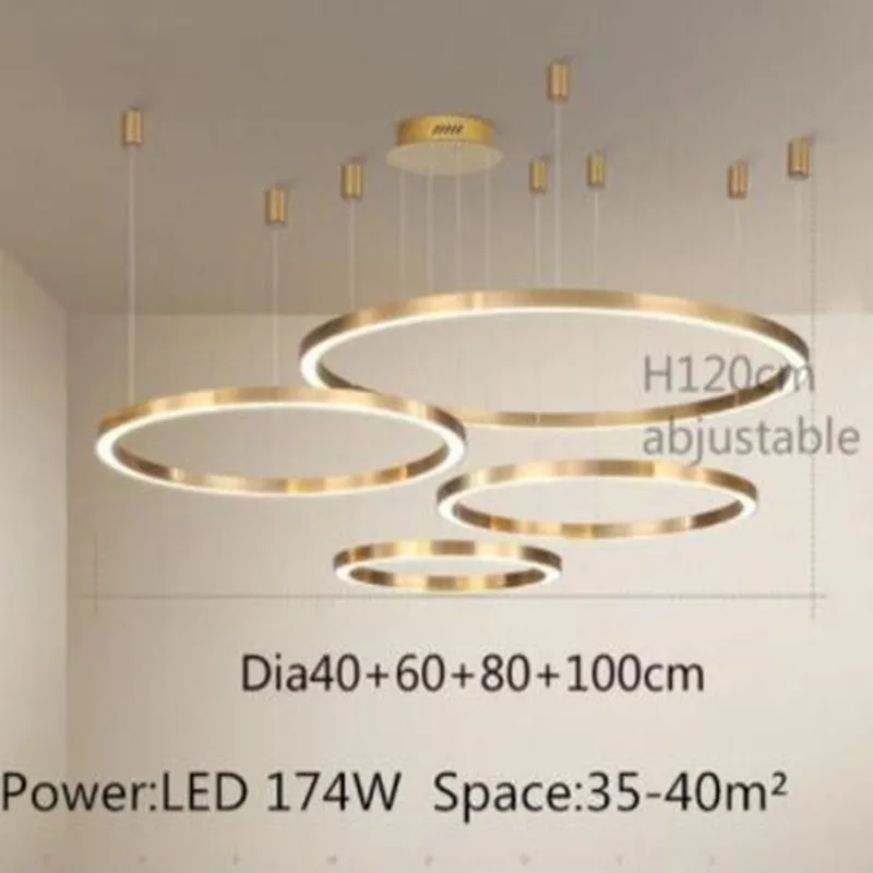 plafonnier led moderne avec anneau doré brossé - Image 12