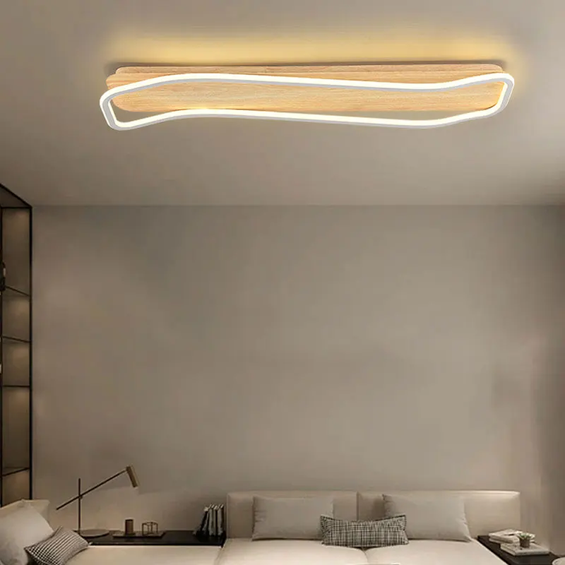 plafonnier led moderne en bois pour décoration intérieure - Image 2