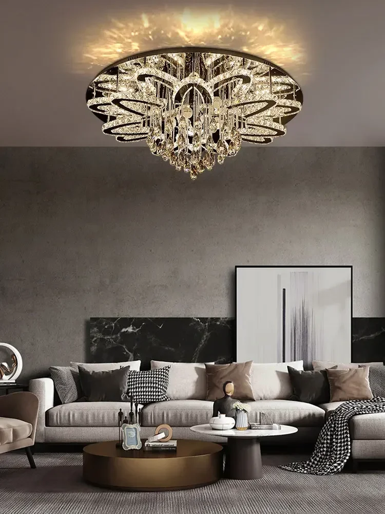 plafonnier led moderne en cristal et acier inoxydable design élégant pour intérieur - Image 6