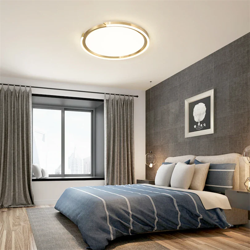 plafonnier led moderne en cuivre doré pour intérieur - Image 2