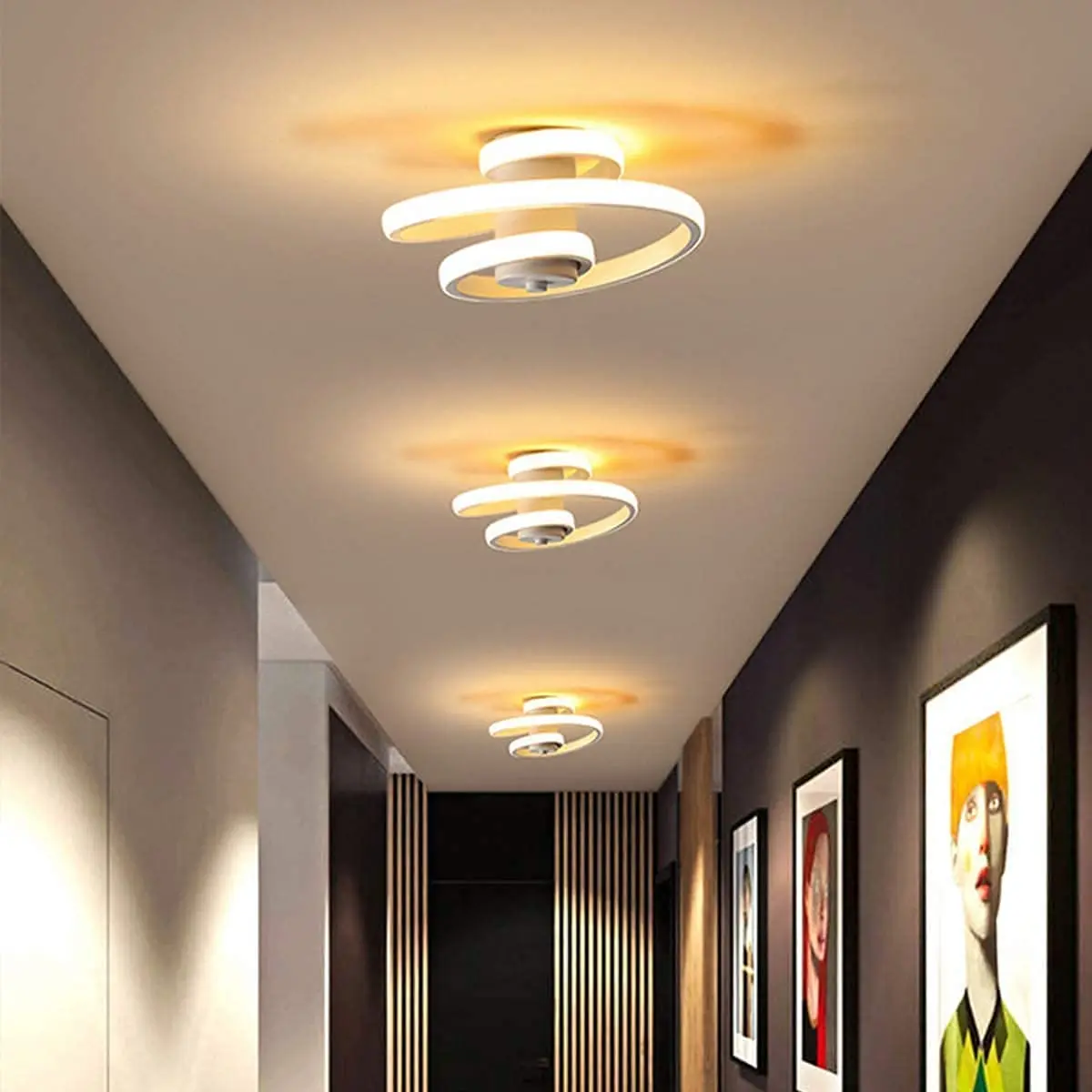 Plafonnier LED moderne en forme de spirale - Image 5
