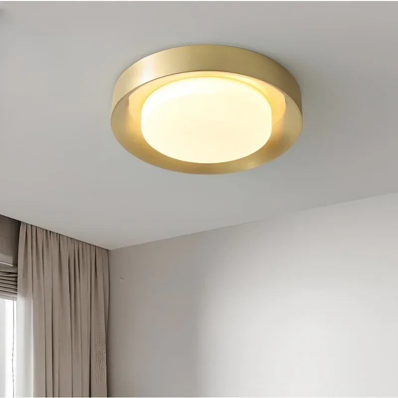 plafonnier led moderne en laiton décoration intérieure lumière design luxe - Image 2