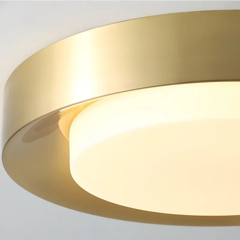 plafonnier led moderne en laiton décoration intérieure lumière design luxe - Image 5