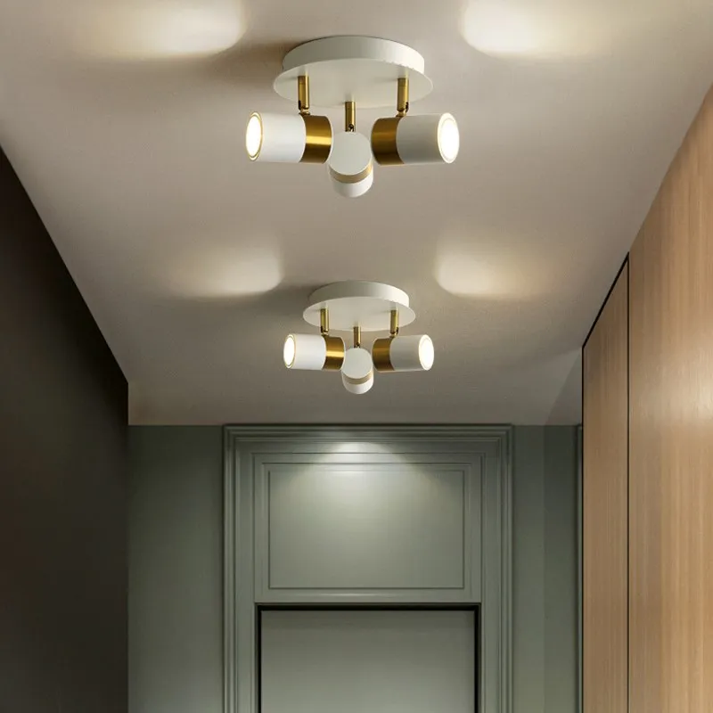 Plafonnier LED nordique de luxe en or noir - Image 3