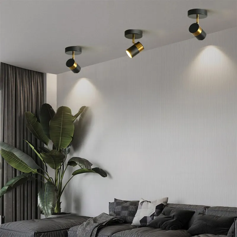 Plafonnier LED nordique de luxe en or noir - Image 4
