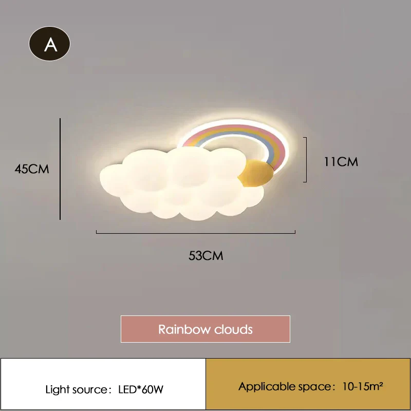 plafonnier led nuage arc-en-ciel pour chambre enfant - Image 7