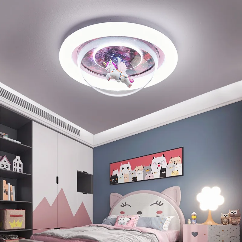 plafonnier licorne dessin animé pour chambre d'enfant - Image 3