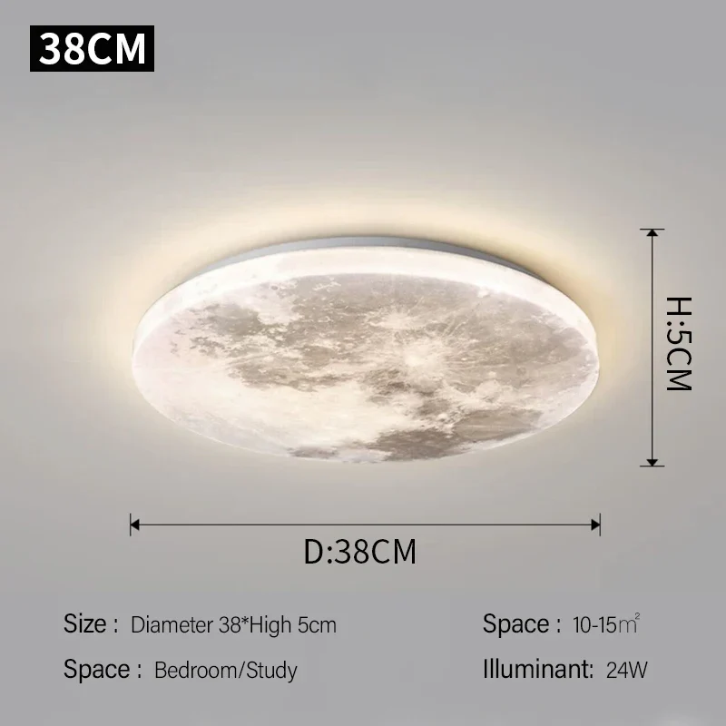 plafonnier lune créatif pour éclairage romantique dans une chambre - Image 8