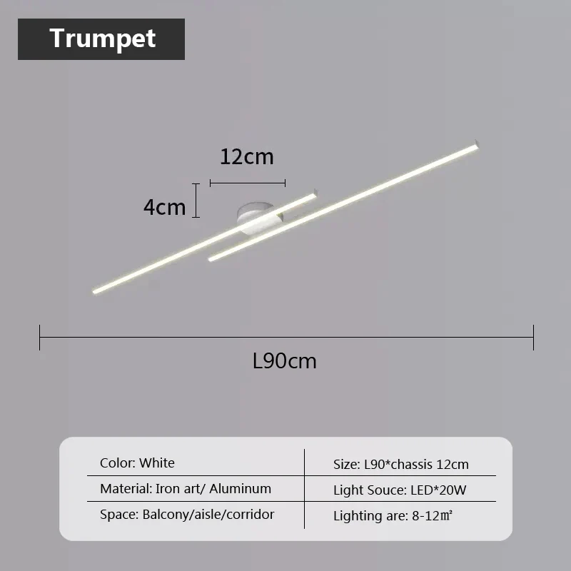 Plafonnier minimaliste à longue bande - Image 18