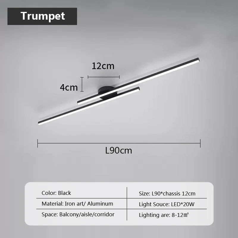 Plafonnier minimaliste à longue bande - Image 19