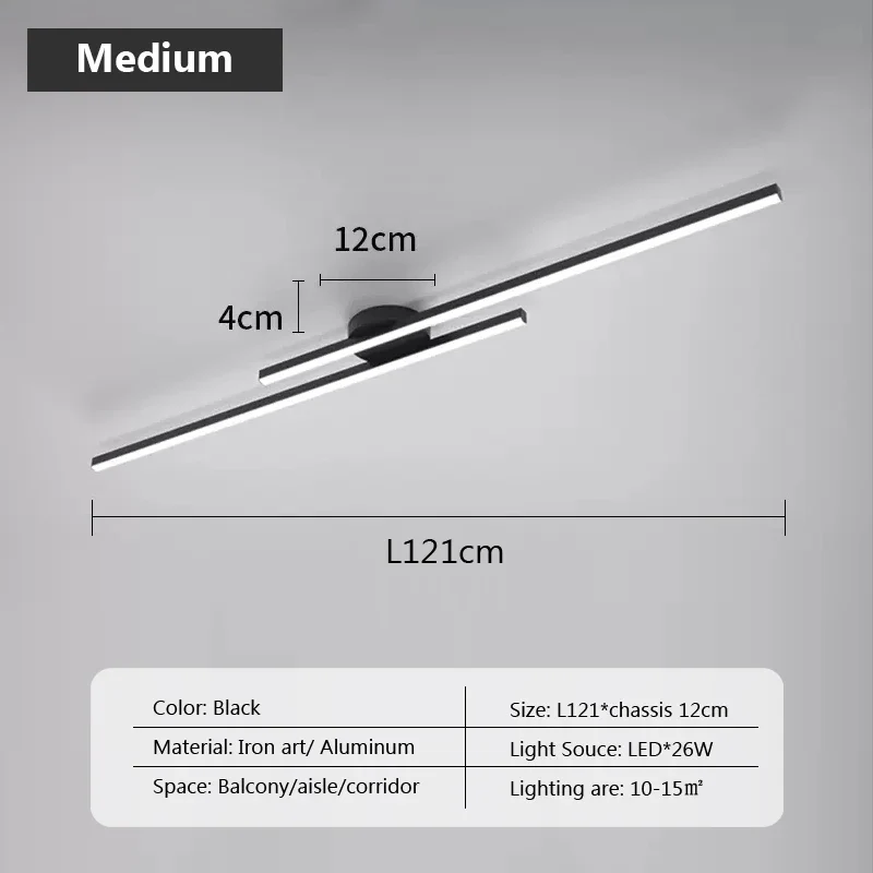 Plafonnier minimaliste à longue bande - Image 21