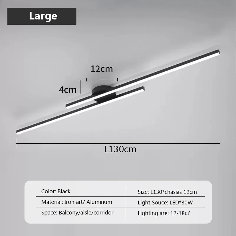 Plafonnier minimaliste à longue bande - Image 22