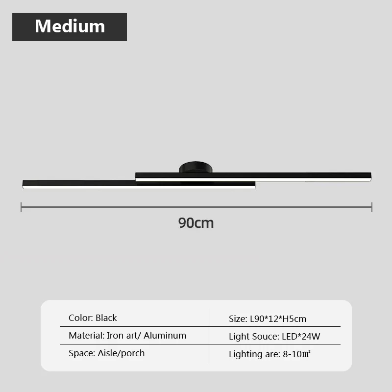 Plafonnier minimaliste à longue bande - Image 23