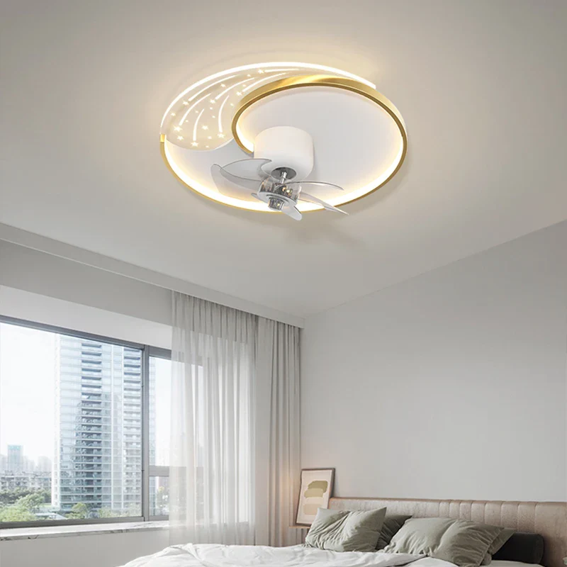 plafonnier moderne avec ventilateur et éclairage intelligent mobile - Image 5