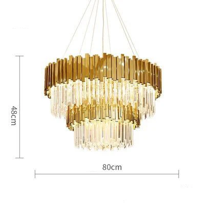 plafonnier moderne en cristal ovale à plusieurs couches - Image 18
