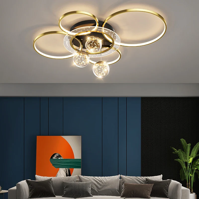 plafonnier moderne en forme d'anneaux décoratif pour intérieur - Image 2