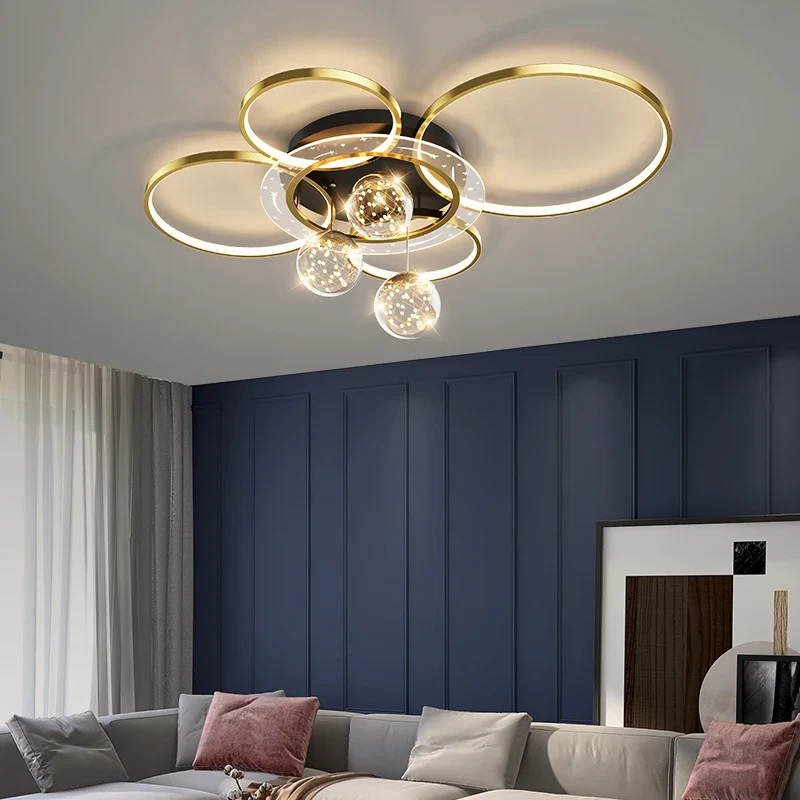 plafonnier moderne en forme d'anneaux décoratif pour intérieur - Image 3