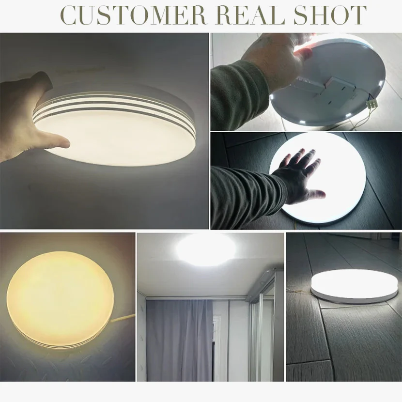Plafonnier moderne luminaire rond Lustre 24W 36W 48W blanc chaud froid lumière naturelle 110/220V Led lumières décoration pour salon - Image 5