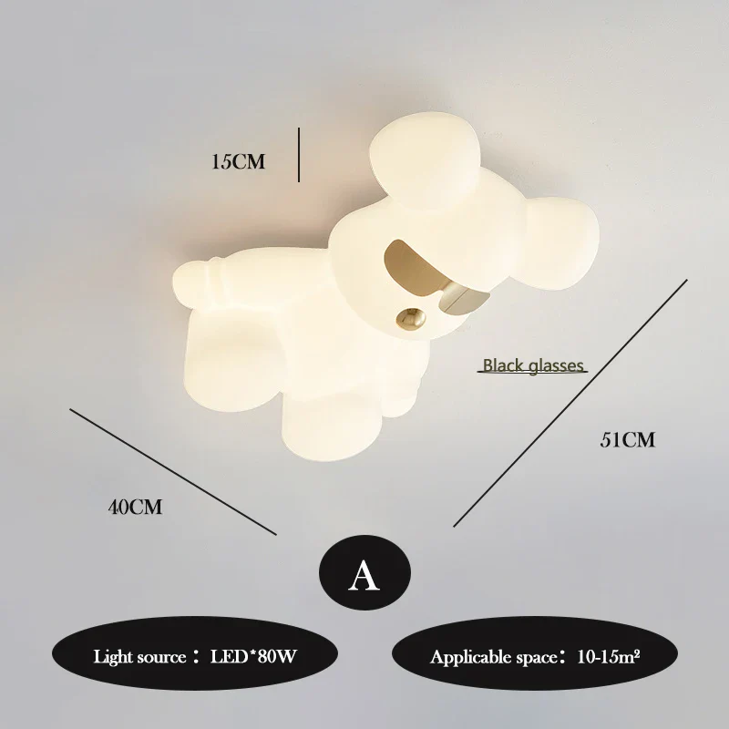 plafonnier ours blanc design moderne pour chambre d'enfant - Image 11