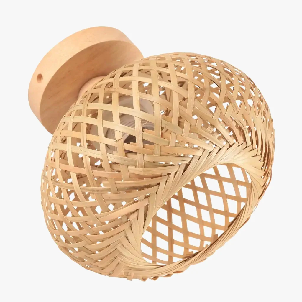 plafonnier rétro en bambou tissé pour décoration intérieure - Image 2