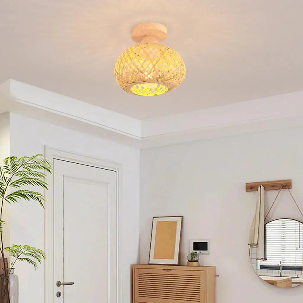 plafonnier rétro en bambou tissé pour décoration intérieure - Image 6