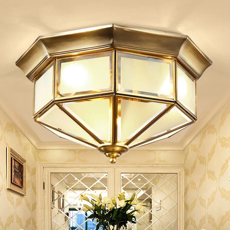 plafonnier rétro en cuivre style américain pour intérieur élégant - Image 3