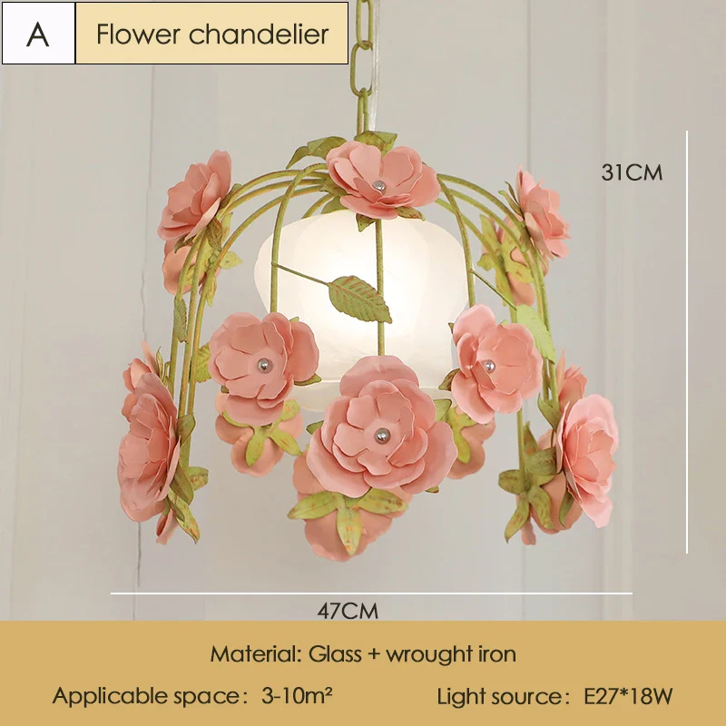plafonnier rétro en forme de rose pour décoration romantique et chaleureuse - Image 8
