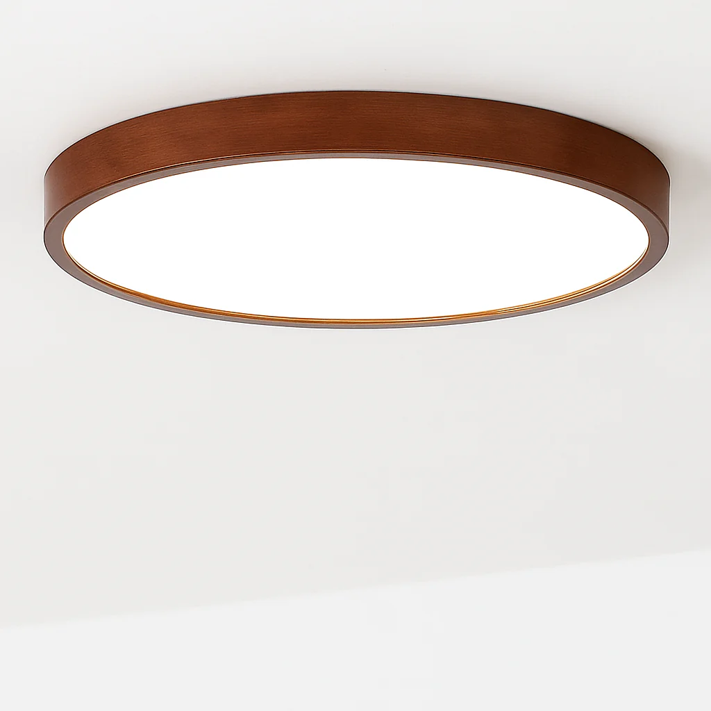 plafonnier rond en bois style nordique pour intérieur moderne - Image 3