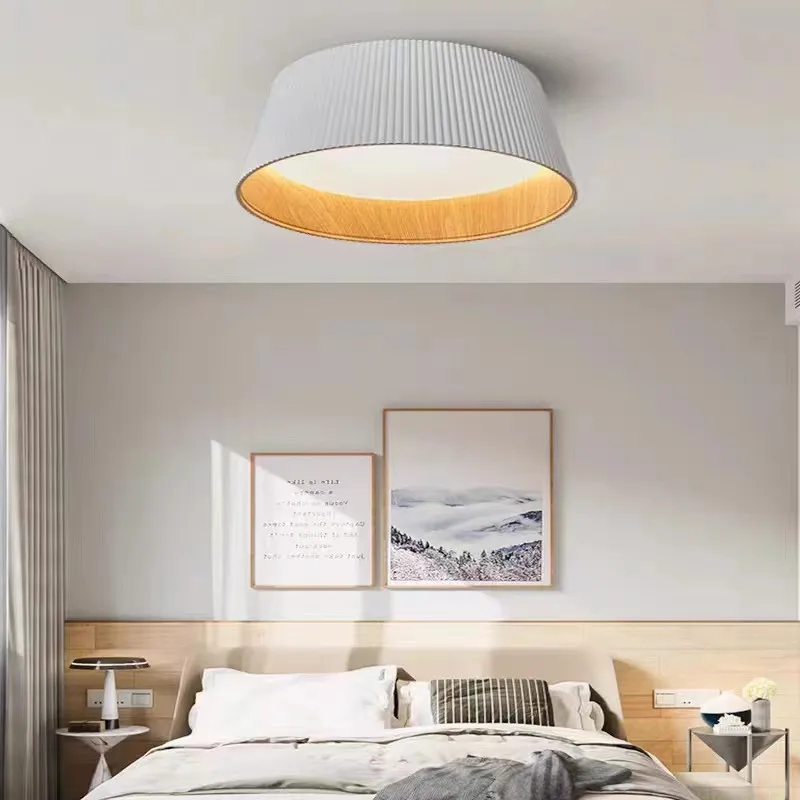 plafonnier rond en bois wabi sabi design minimaliste pour intérieur - Image 2