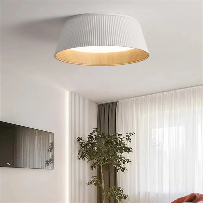 plafonnier rond en bois wabi sabi design minimaliste pour intérieur - Image 3