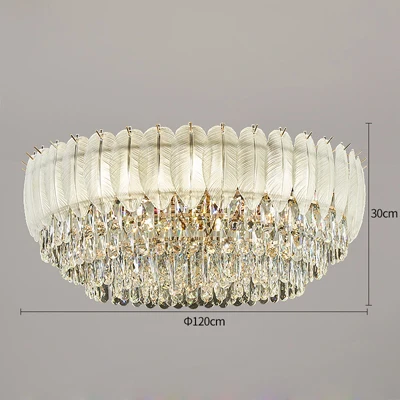 plafonnier rond en cristal luxe éclairage led pour intérieur - Image 10