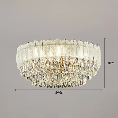 plafonnier rond en cristal luxe éclairage led pour intérieur - Image 9