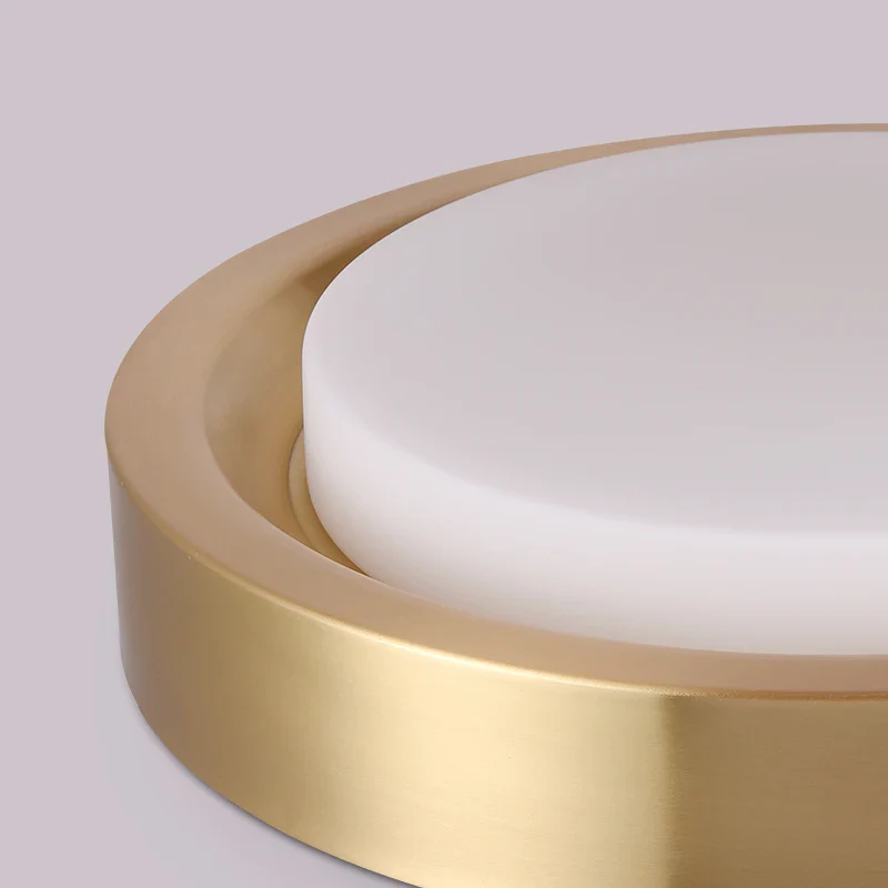 plafonnier rond en cuivre avec abat jour en verre moderne - Image 5